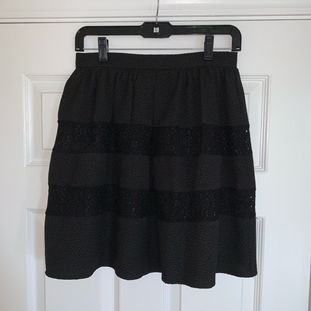 Xhilaration Black Lace Flared Skater Skirt